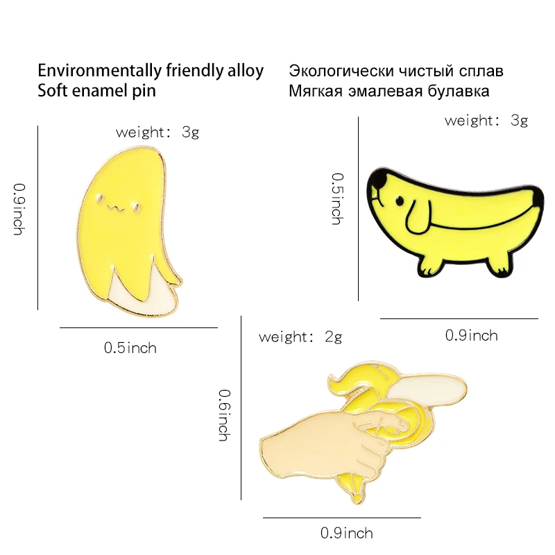 Новый модный набор эмалевых булавок с изображением милой собачки банана мопса