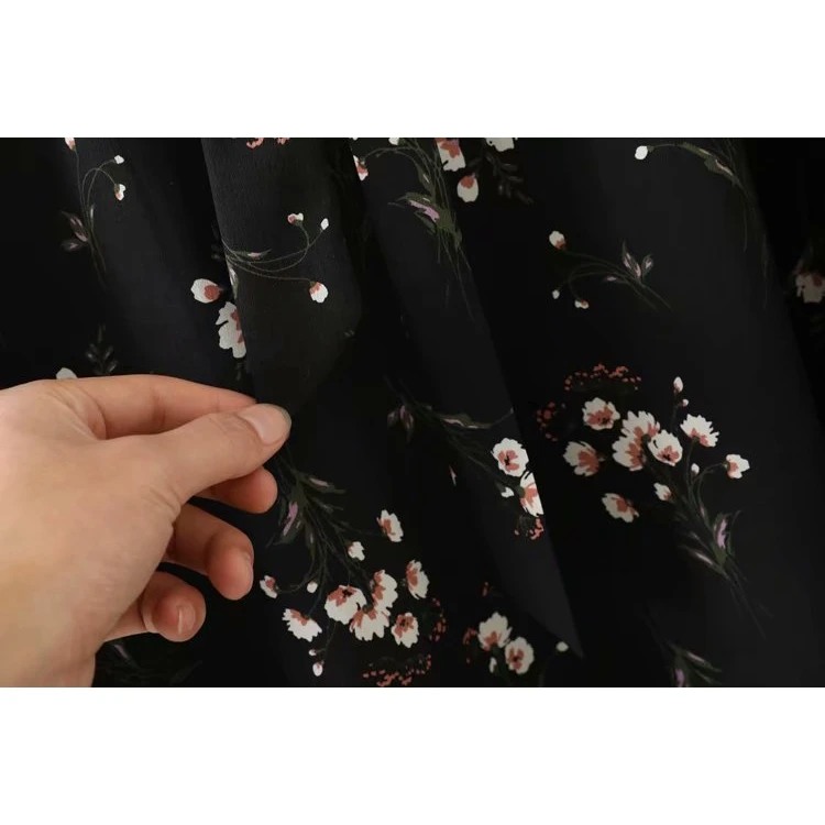 Женское шифоновое платье с цветочным принтом и рукавом 3/4|Женские платья| |