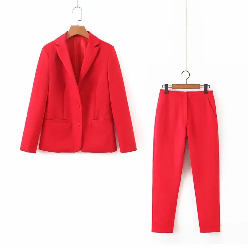 Темперамент Женский костюм зеленый Двухсекционный 2019 новый тонкий однобортный