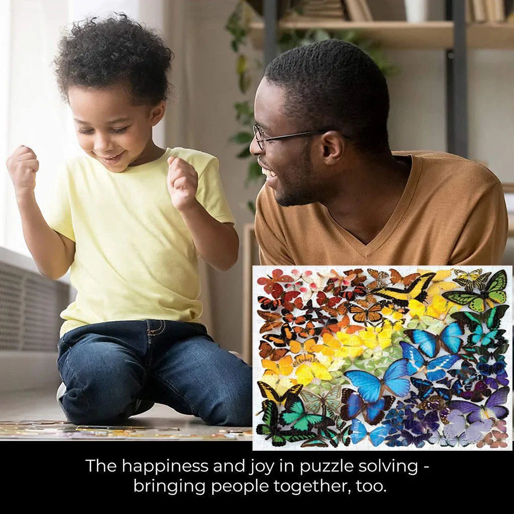 Пазл разноцветный с радужной бабочкой пазлы из 1000 частей большой пазл для