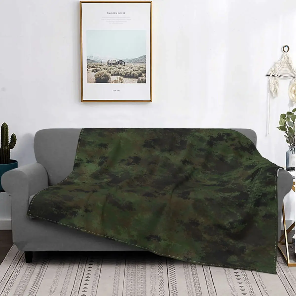 Camo Camouflage Blanket Fleece Print Military Breathable Lightweight Thin Throw for Sofa Office Bedding Throws | Дом и сад