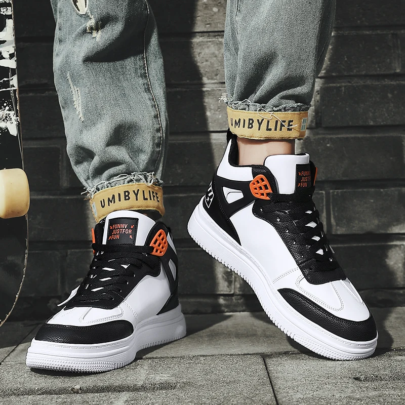 

Youth White Women's Men's Sneaker Trend High Top Platform Shoes Men 2021 Spring Designer Vulcanized Shoes Elegant Brand Sneakers