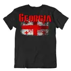 Черная Мужская футболка с флагом Джорджии, все размеры