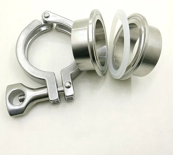 

Free shipping 1.5'' 38MM-159mm Sanitary TriClamp Ferrule + Tri Clamp + Silicon Gasket SS 304