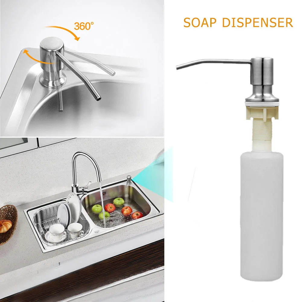 

Stainless Steel Liquid Soap Dispenser Pumps Bottle Nozzle Antirust Accessory Soap Dispenser Lids Press Pump for Kitchen Sinks