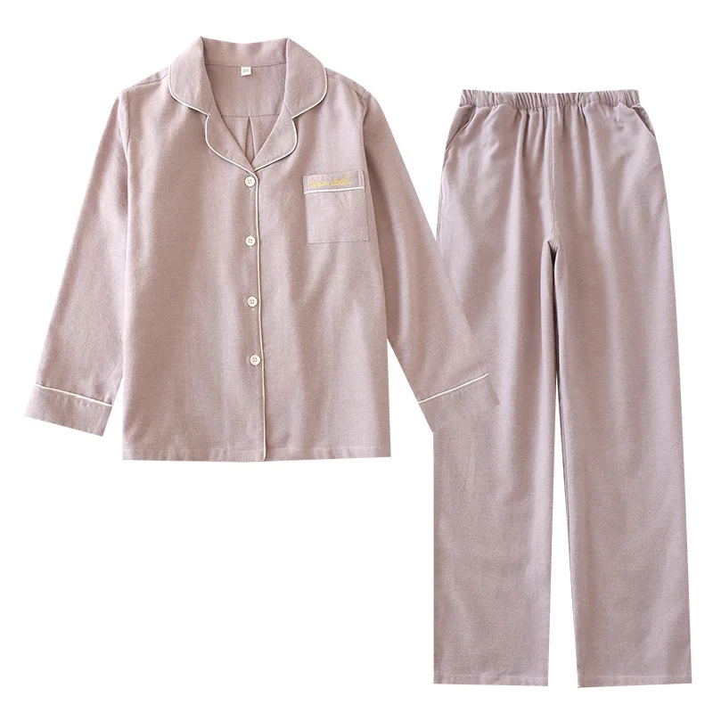 Lovers Pure Cotton Long-sleeved Pajamas Double-sided Brushed Women Winters Clothing Suit Loungewear Sleepwear Plaid Home Clothes | Женская