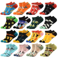 cotton men and women ankle socks summer lovely harajuku cool color fun happy plant animals maple sheep rabbit socks for men