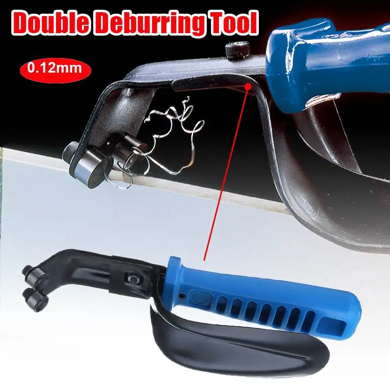 

Handheld Portable Double Sheet Metal Deburring Tool With Guard 1-12Mm Cutting Blades,Professional Burr Trimming Cutter Blade