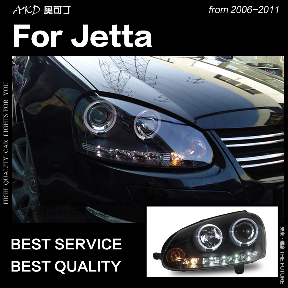 AKD Автомобиль Стайлинг для фары Volkswagen Jetta 2006-2011 Gli светодиодный круглая фара-ореол
