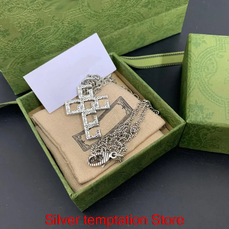 

Ag 925 Sterling Silver Cross Hollow Necklace Men And Women Couple Hip Hop Retro Trend Luxury Charm Jewelry Of The Party Gift