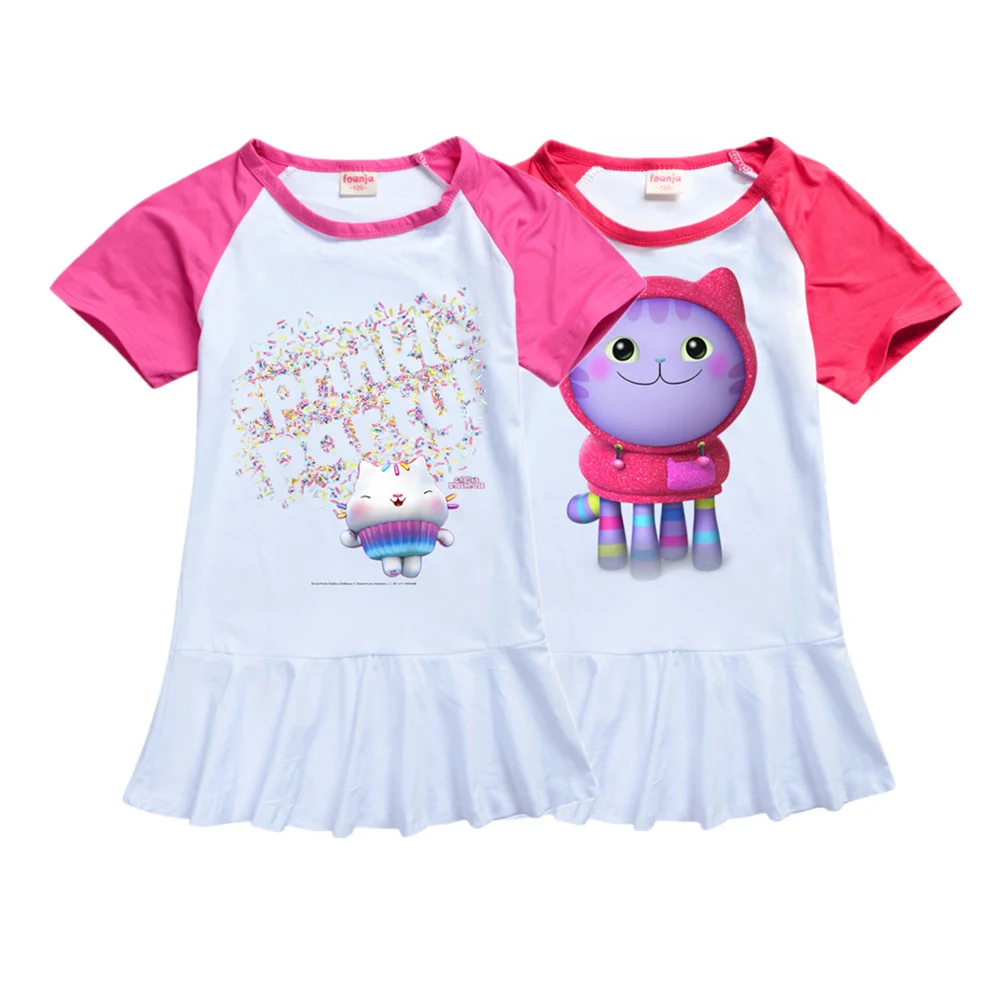 Летнее платье для вечерние Габби платья с кошками и цветами девочек рубашка дня