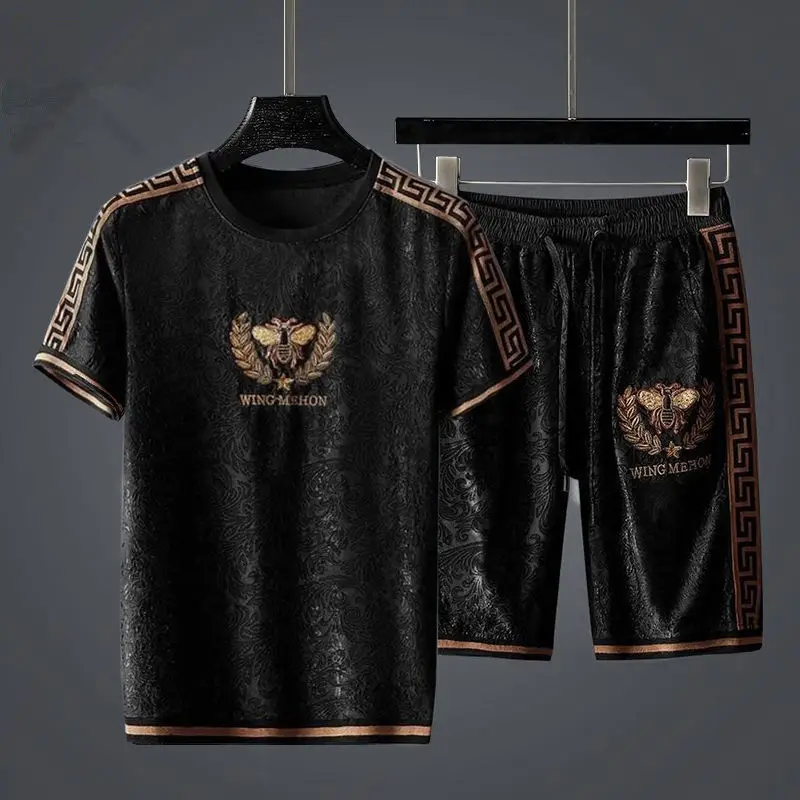 

2021 new casual suit summer men's sports two-piece set