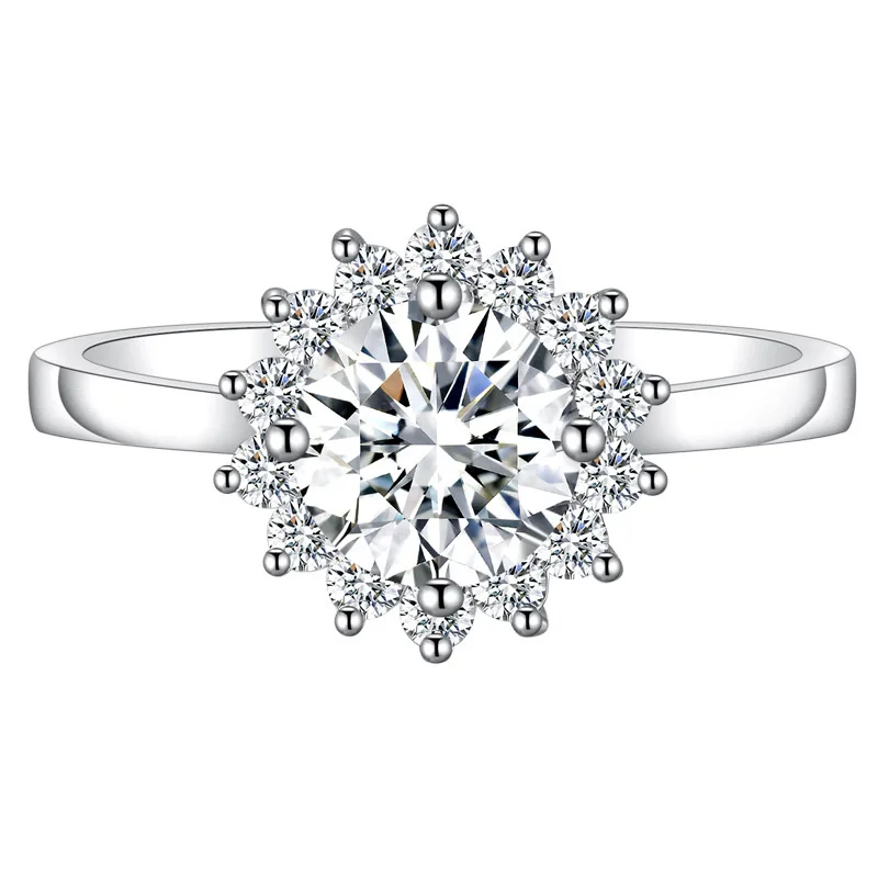 

Gu Li New Silver Color Sun Flower Rings Adjustable With Zirconia Cubes For Women Engagement Wedding Copper Open Ring Jewelry