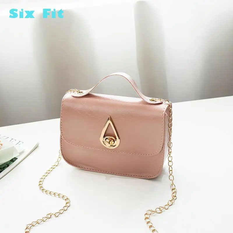 

New Women Fashionable Small Chain Wild Crack Handbag Small Bag Pu Leather Hand Bag Ladies Designer Crossbody Bags For Lady Sac