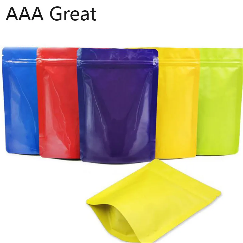 100 шт./лот пакет для хранения алюминиевой фольги с замком на молнии стоячий пакеты