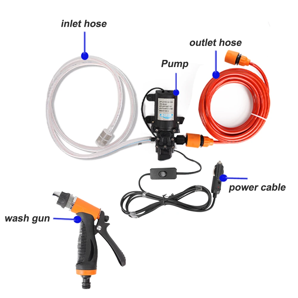 

Washer Hose Set Car High Pressure Gun Car Care Washing Cleaning Machine Electric Water Pump Auto Accessories 12V With Adapter