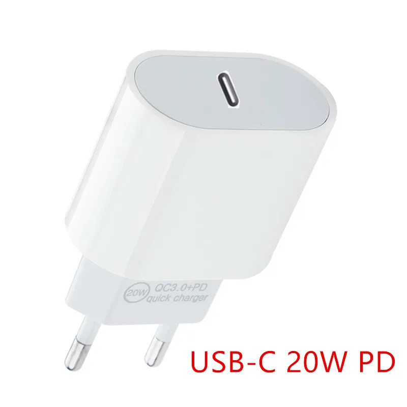 Оригинальное зарядное устройство USB C 20 Вт PD Быстрая зарядка 3 0 18 EU адаптер для iPhone