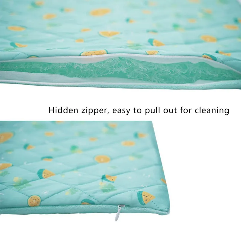 

Pet Cats And Dogs Detachable Pad Breathable Four Seasons Air Fiber Cold Ice Silk Pad Green Pet Supplies Accessories