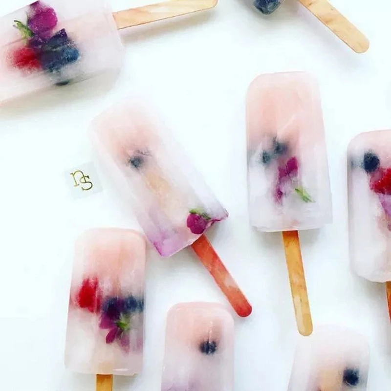 

Homemade Food Grade Silicone Ice Cream Molds Ice Lolly Moulds Freezer Ice Cream DIY Bar Molds Maker With Popsicle Sticks Tool