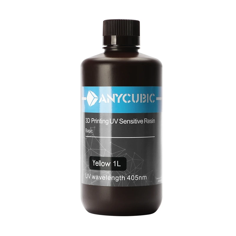 ANYCUBIC 405nm полимерный печатный материал для фотона lcd чувствительный к ультрафиолету нормальный 500 мл/1л жидкий 3d принтер УФ смола для фотонов - Цвет: Tran-Yellow-1L
