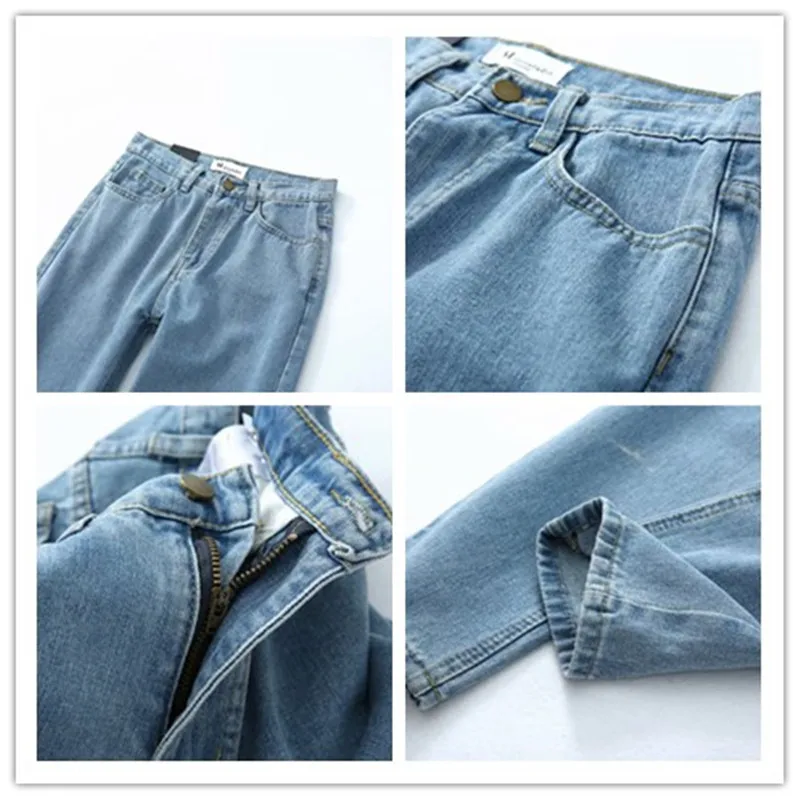 

2019 Boyfriend Jeans For Women Vintage Blue Classic High Waist Mom Style Jean High Quality Fashion Female Denim Pants Streetwear