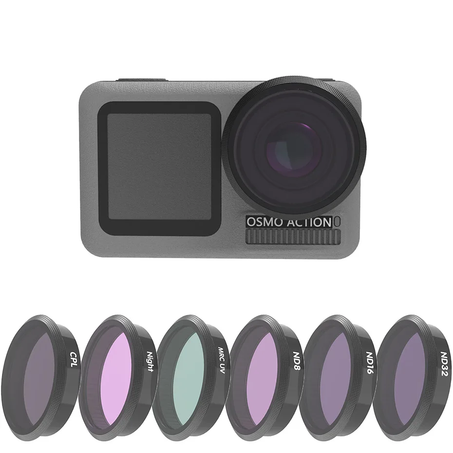 Фильтр для камеры DJI Osmo Action Lens CPL UV ND 8 16 32 64 набор фильтров красного розового