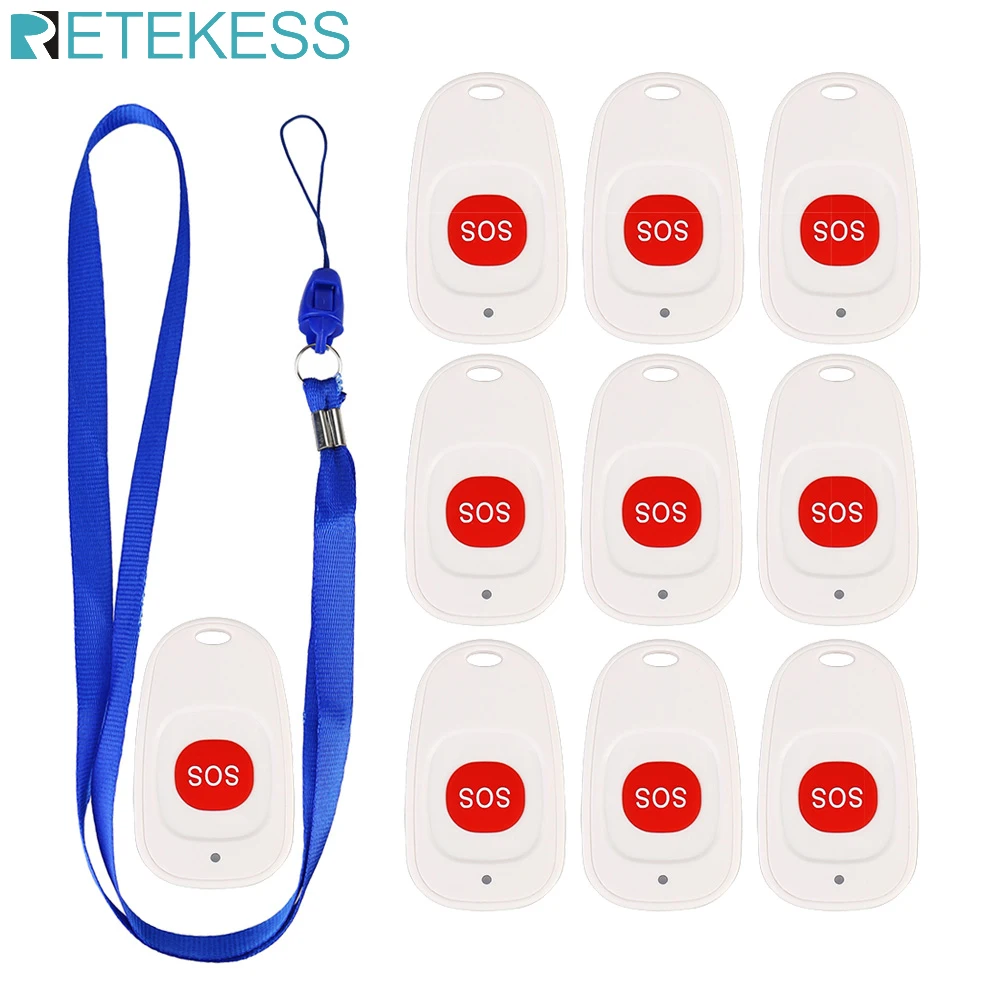 Retekess TH001 10 шт. звонок аварийный пейджер кнопка вызова для беспроводной системы вызова больница для пожилых людей лучший F9465B