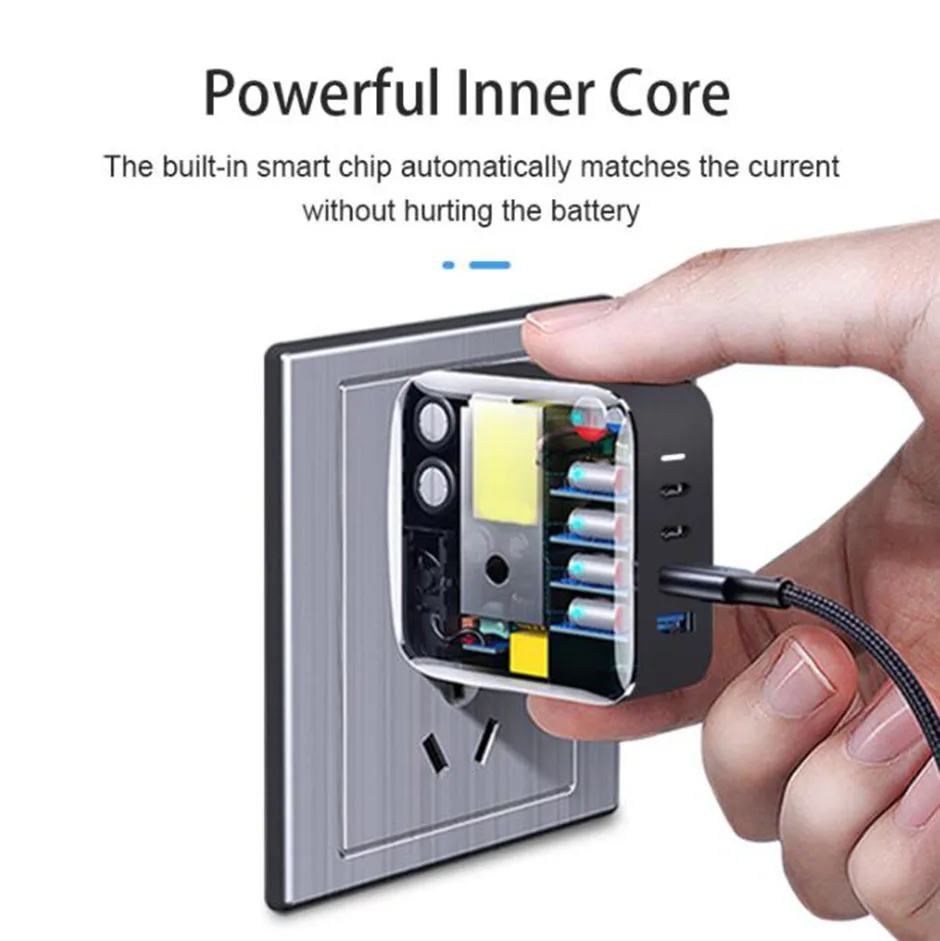 mini 4 порта 100w ган usb c настенное заря