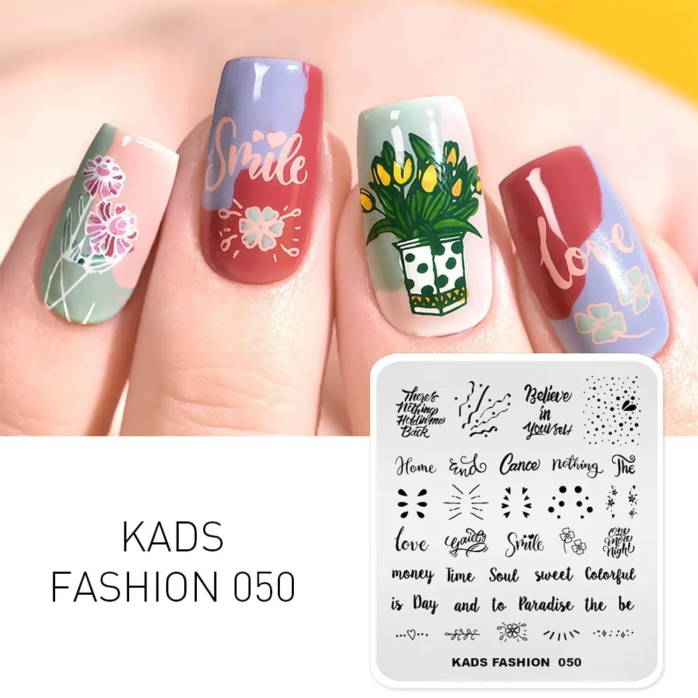 Fashion 050 KADS Стемпинг Пластины для стемпинга Новое поступление Горячая распродажа Геометрические и цветы и ювелирных 40 выборов Штамп для стемпинга Трафареты для ногтей для маникюра Штамповка Стэмпинг Печать для ногтей - Цвет: Fashion 050