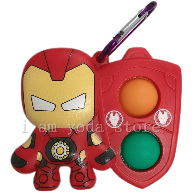 

The Avengers Pop Push Fidget Toy Keychain Ring Iron Man Hulk Thro Captain America Children Squishy Stress Autism Squeeze Toys