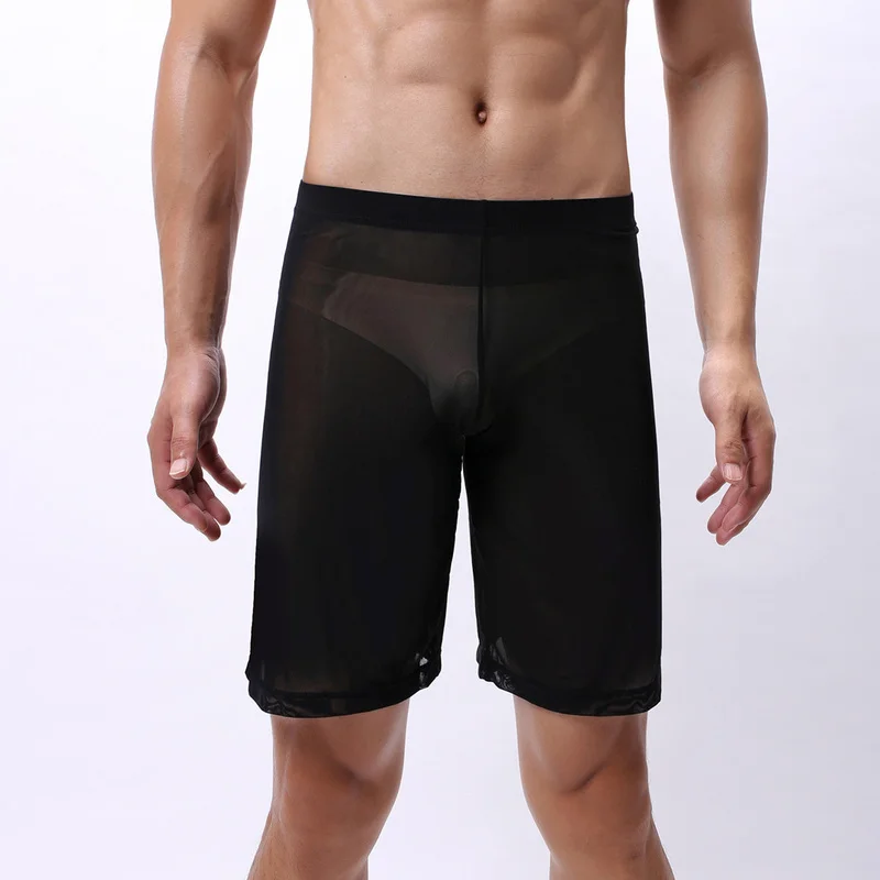 Мужские штаны для сна сетчатые прозрачные ультратонкие трусы Свободные