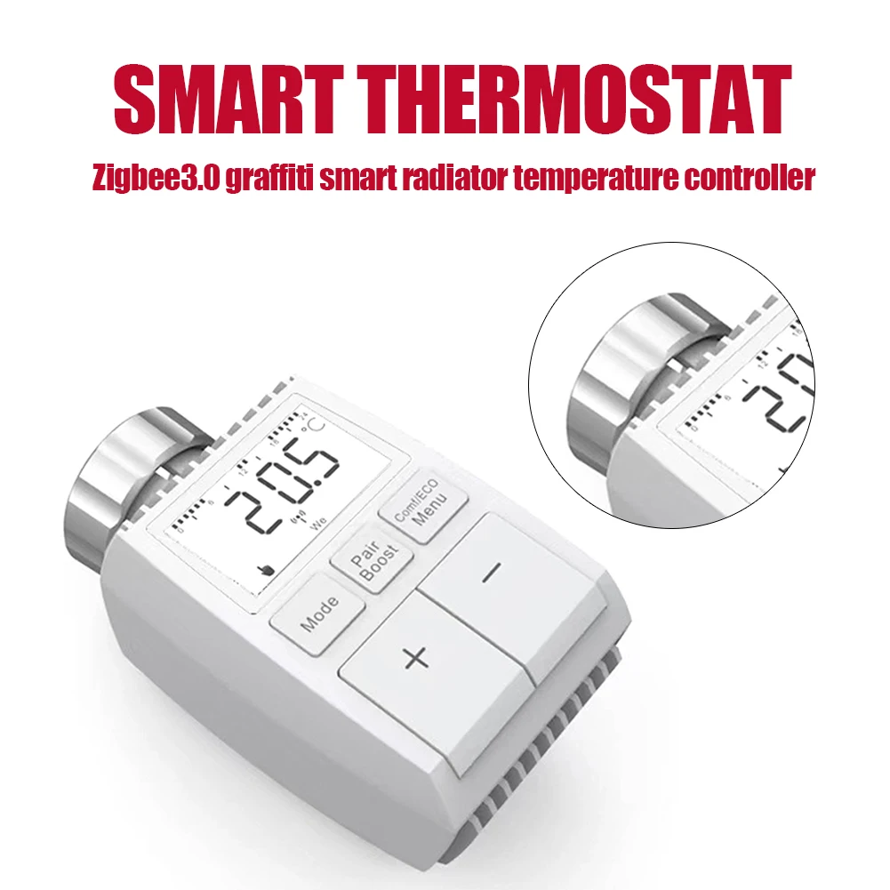 

Zigbee3.0 Smart Radiator Actuator Programmable Thermostatic Radiator Thermostat Valve Voice Control Heater Temperature Controlle