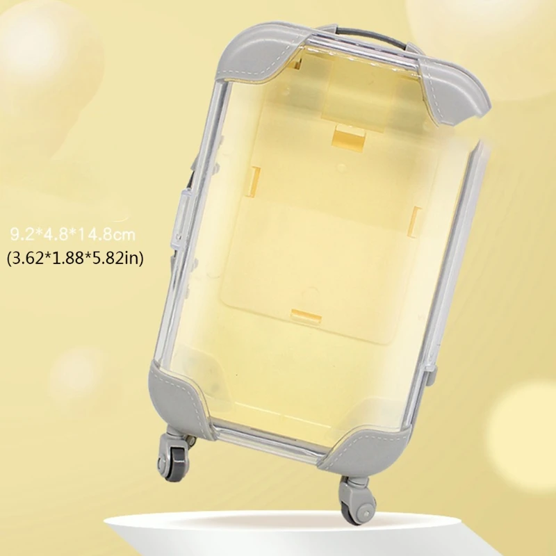 

Mini Trolley False Eyelashes Packaging Box Simulation Luggage Storage Box Dolls Travel Suitcase Packing Case