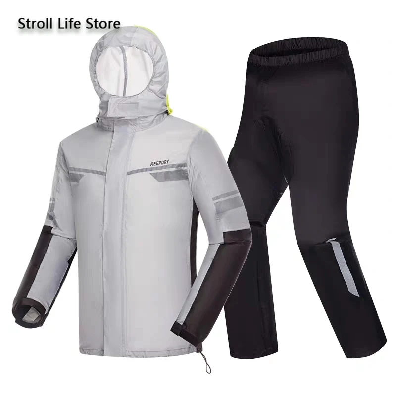 Водонепроницаемый костюм дождевик для женщин и мужчин мотоциклетный с разрезом