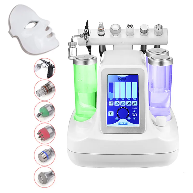 7in 1 beauty machine Вакуумная очистка лица Гидра для лица вода кислородная струя пилинг машина Массаж Уход за кожей био светильник RF Устройство красоты - Цвет: 7in 1 beauty machine