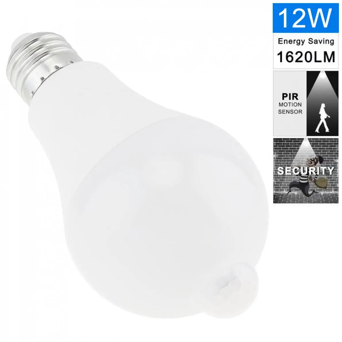 

12W AC 220V 1000LM White Light Automatic Human Infrared Induction LED PIR Bulb with 120° Beam Angle Home light