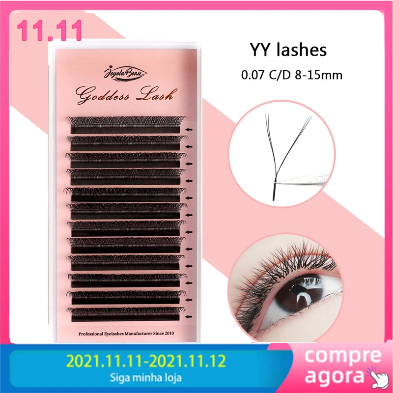 

YY Shape Lashes Eyelash Extensions C/D Curl High Quality False Eyelashes Premium Mink Individual Easily Grafting Y Lashes
