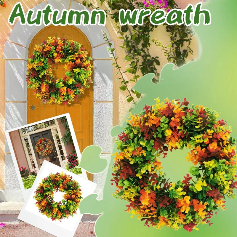 

Autumn Wreath Frame For Front Door Outside Fall Farmhouse Wreath Decor Rustic Autumn Wreaths Thanksgiving Wreath