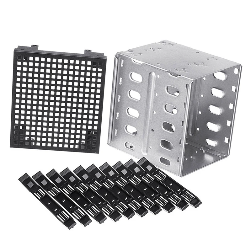 5 25 inch to 5x3 5 inch hdd hard drive cage rack diy hard disk box for 3 5 inch hard disk box computer storage expansion free global shipping