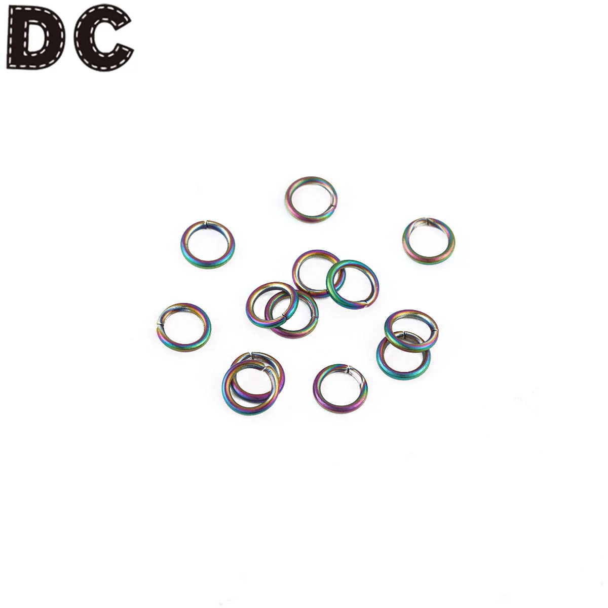 Открытые прыгающие кольца из нержавеющей стали радужной расцветки DC 100 шт./лот