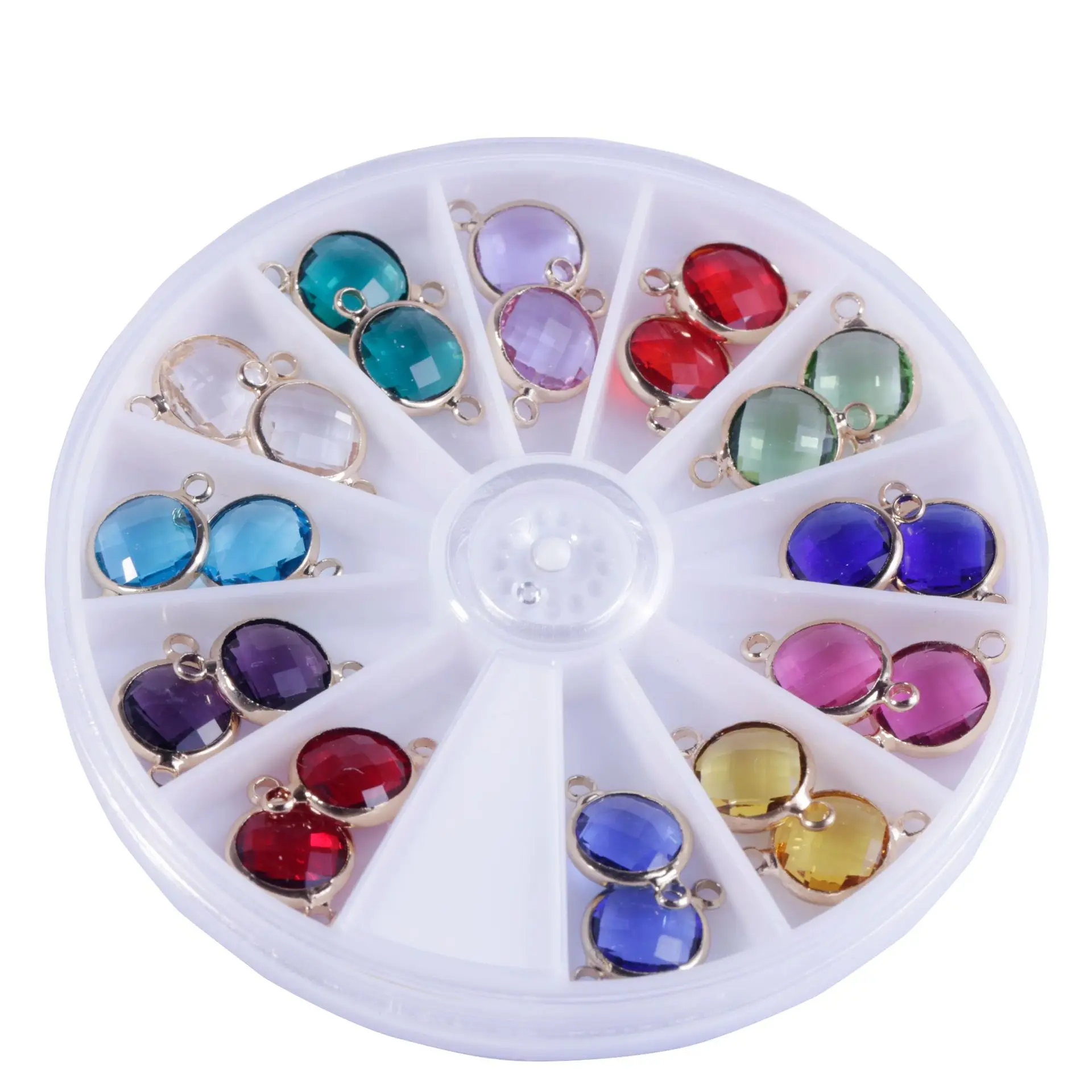 

10 мм камень двенадцать созвездий в штучной упаковке с украшением в виде кристаллов кулон с двумя отверстиями DIY браслет ожерелье серьги