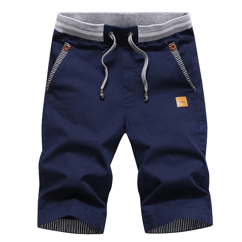 

Men's Shorts Hot 2021 Summer Casual Cotton Fashion Style Boardshort Bermuda Male Drawstring Elastic Waist Breeches Beach Shorts
