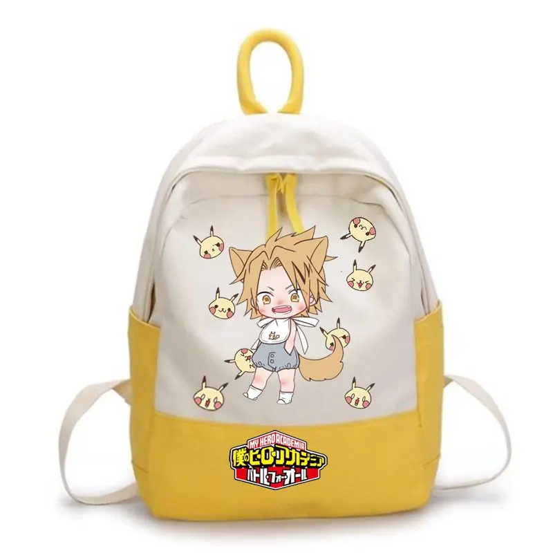 19&quot Anime My Hero Academia Midoriya Izuku Canvas Schoolbag Student Backpack Teenagers Book Bags Travel Laptop Cosplay Satchel |