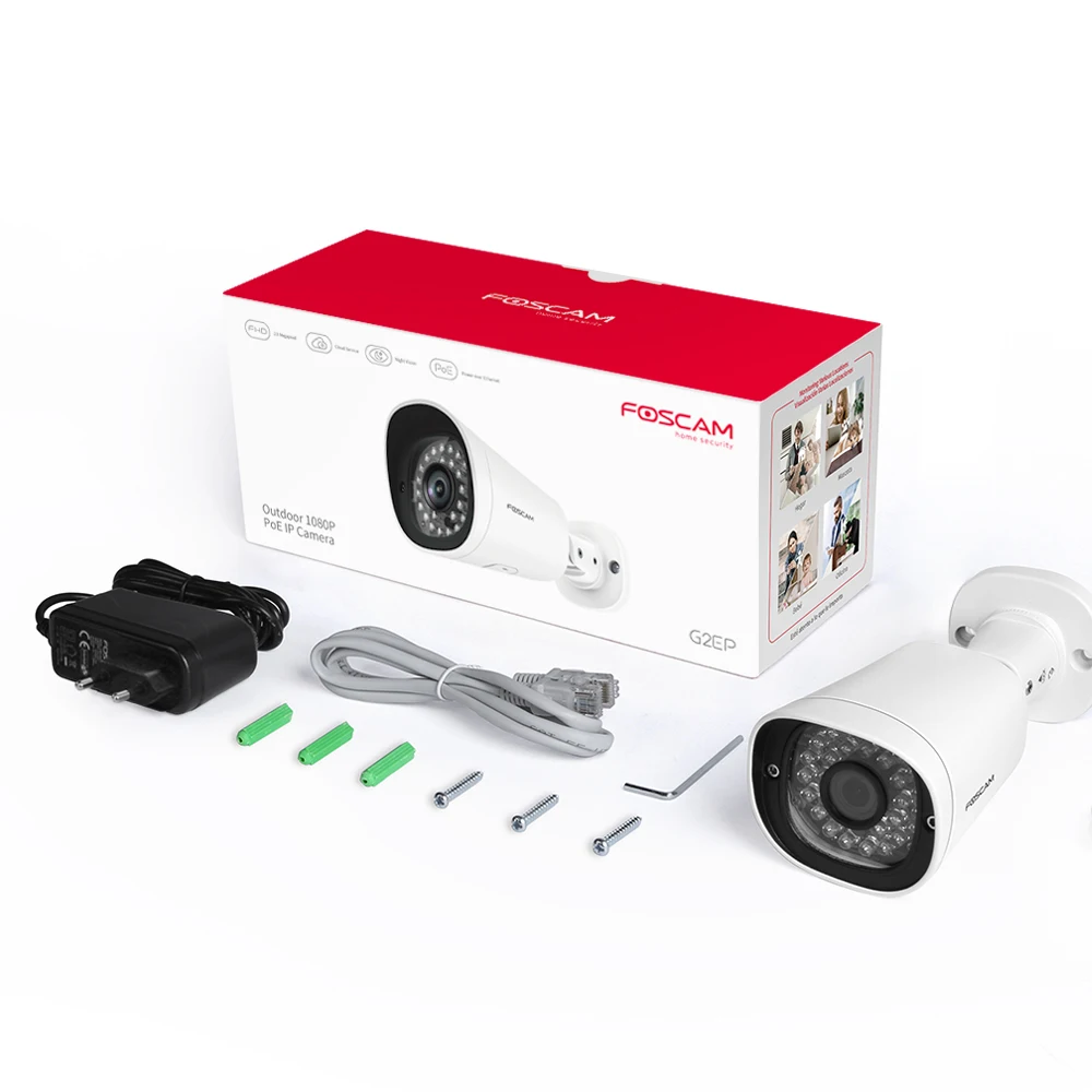 Foscam G2EP FHD 1080P 2MP Открытый PoE безопасности ip-камера-AI обнаружения человека IP66 водонепроницаемый