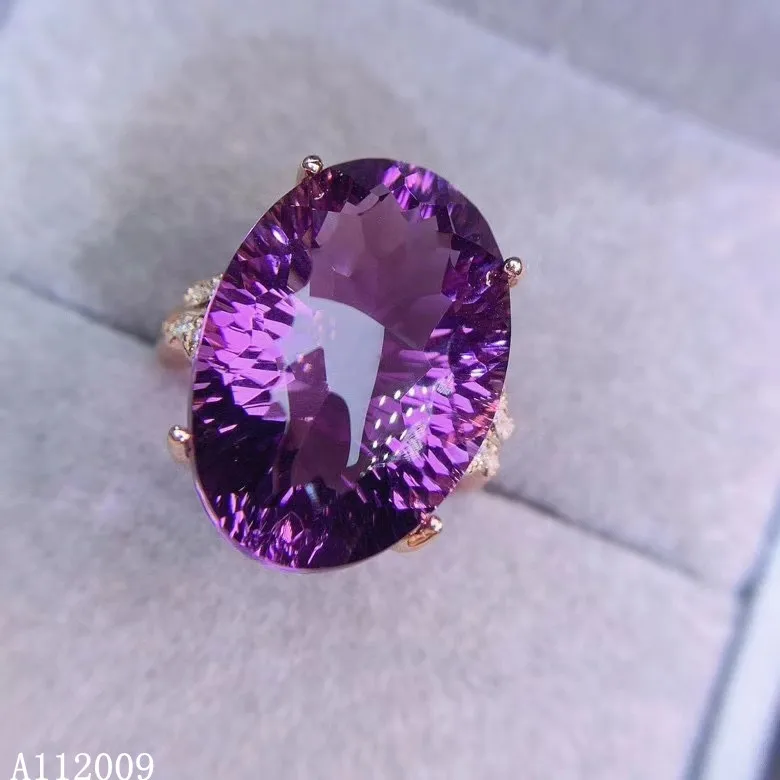 

KJJEAXCMY fine jewelry 925 sterling silver inlaid natural amethyst trendy atmosphere ladies adjustable ring support test