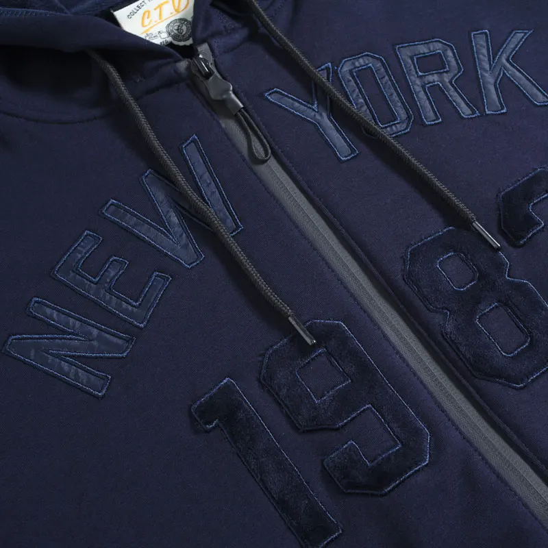 

Autumn winter new Men's Hoodies English embroidered plush thick open chest Hat zipper high quality fashion trend coats c0180