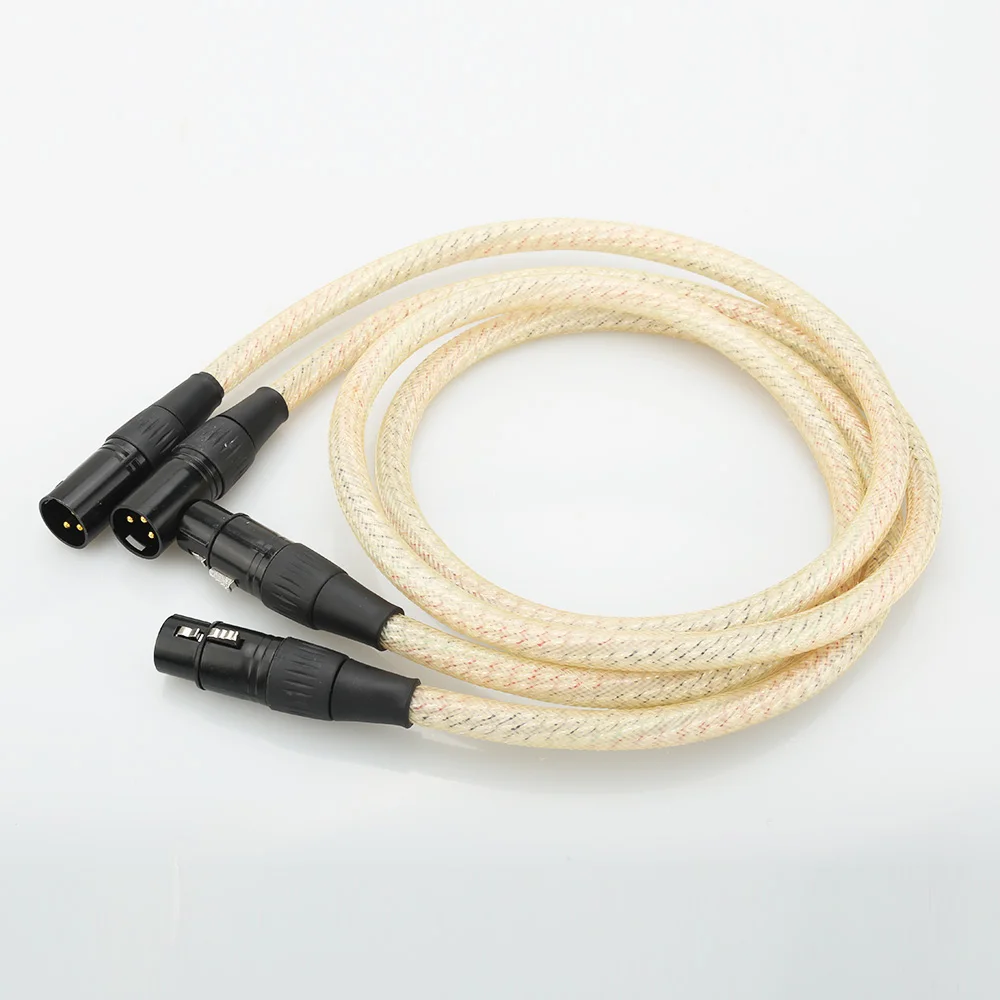 Пара hifi XLR сбалансированный соединительный кабель с позолоченным