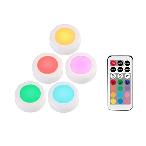 1remote 5 lamp 12 цветов RGBW светодиодный ночник беспроводной пульт дистанционного управления на батарейках сенсорный датчик под шкафом светильники для кухни настенный светильник - Цвет: 1remote 5 lamp