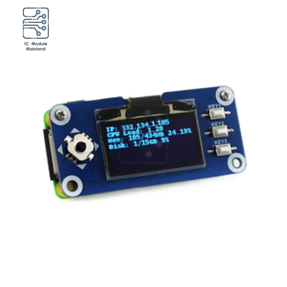 Дисплей OLED 1 3 дюйма для Raspberry Pi 2B/3B/3B +/Zero W x 64 пикселей интерфейс SPI I2C IIC встроенный