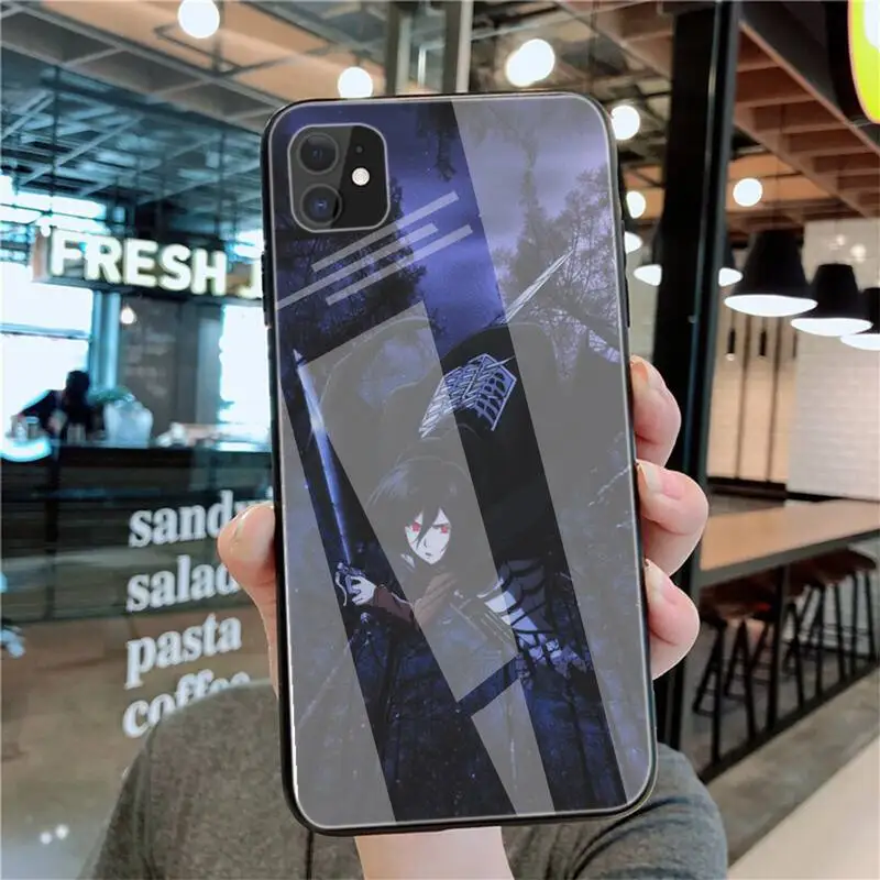 

Hot Anime Attack On Titan Levi Ackerman Tempered Glass For Iphone6plus 6S 7 7plus 8 X XS XSmax XR 11 12 Pro Max 12mini